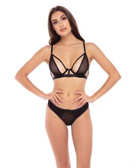 Rene Rofe New in Town Bra and Panty Black