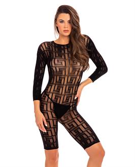Rene Rofe Exotic Crotchless Bodystocking Black