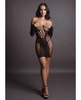 Shot Le Desir Long Sleeved Mini Dress Black