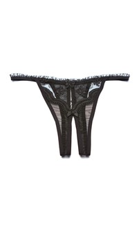 Scalloped Embroidery Crotchless Panty