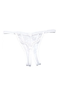 Scalloped Embroidery Crotchless Panty