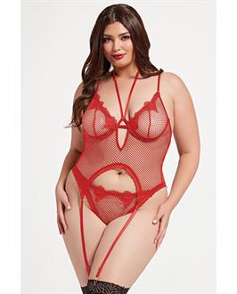 Stretch Mesh and Lace Cami w/Thong