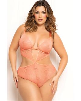 Floral Lace Underwire Teddy
