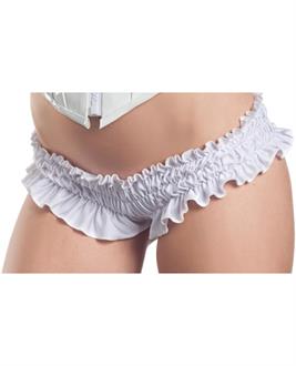 Mini ruffled booty shorts white