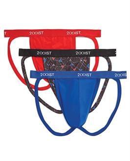 2XIST 3 pk Micro Speed Dri Jock Strap Red, Black, Blue