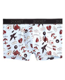 2XIST Graphic Micro 1 No Show Trunk Traditional Tattoo Light Blue