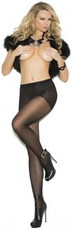 Sheer pantyhose with woven lace back seam.