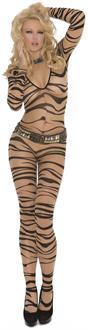 Sheer Zebra Print Long Sleeve Bodystocking