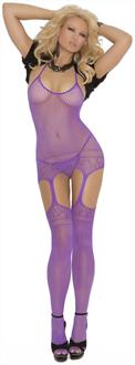 Cut Out Halter Neck Suspender Bodystocking