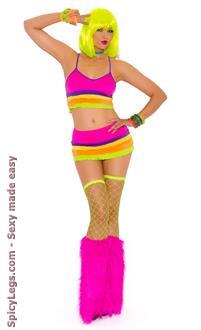 Neon Nites Lycra Bra Top With Mini Skirt