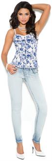 Stretch floral bustier