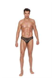 Men's fishnet thong back brief.