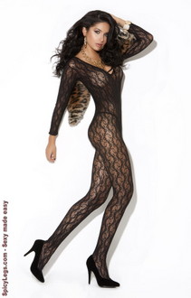 Long sleeve lace bodystocking
