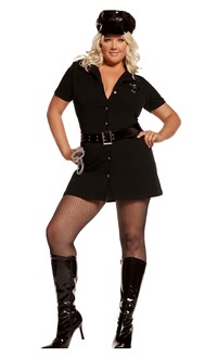 Officer Arrest Me- 4 pc. Costume includes dress with detachable belt- vinyl hat and handcuffs