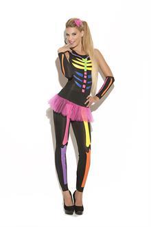 Scary Bones-Black Light Receptive. 4 pc. costume