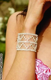 Rhinestone double row bracelet