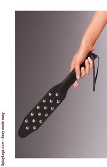 Leather paddle with nail heads