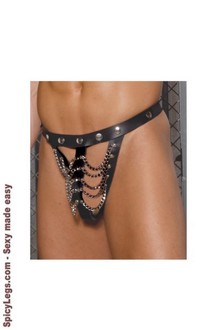 Leather pouch with chain