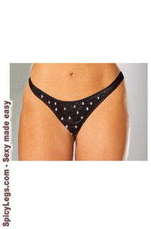 Leather thong with stud detail
