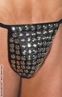 Leather pouch with all over nail heads