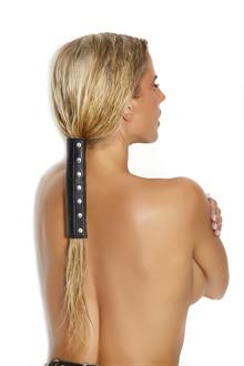 Leather hair glove.