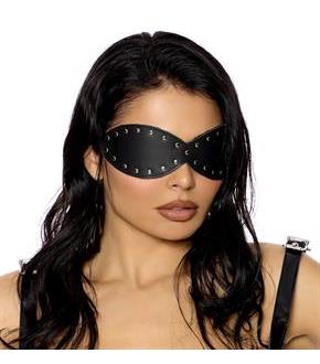 Leather blindfold with nail heads