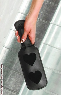 Leather paddle with hearts
