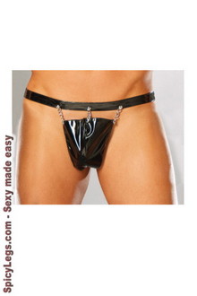 Vinyl pouch with chain detail