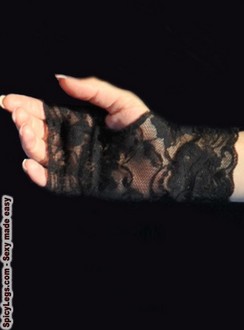 Black Lace Fingerless Gloves