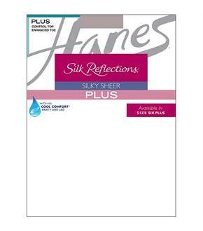 Hanes Silk Reflections Plus Sheer Control Top Enhanced Toe Pantyhose