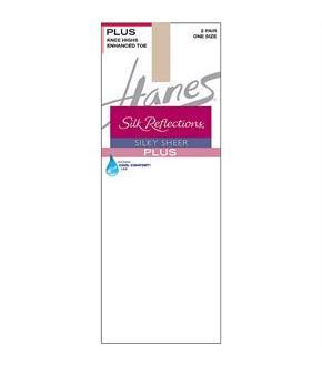 Hanes Silk Reflections Plus Knee Highs Enhanced Toe