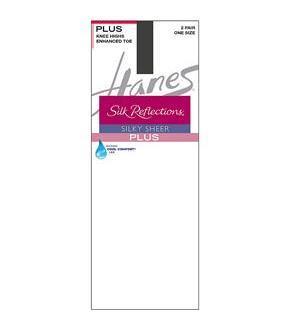 Hanes Silk Reflections Plus Knee Highs Enhanced Toe