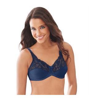 Lilyette by Bali Tailored Minimizer Bra With Lace Trim