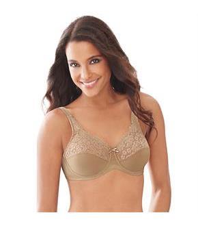 Lilyette by Bali Tailored Minimizer Bra With Lace Trim