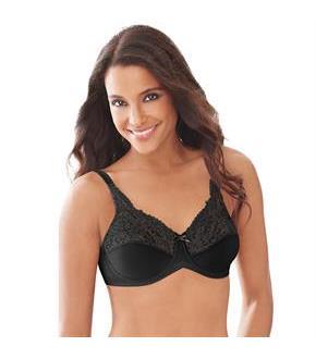 Lilyette by Bali Tailored Minimizer Bra With Lace Trim