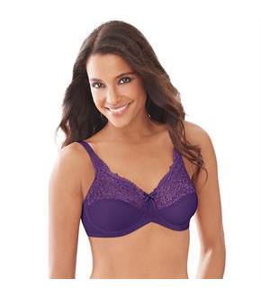 Lilyette by Bali Tailored Minimizer Bra With Lace Trim