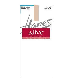 Hanes Alive Full Support Sheer Knee Highs 2-Pack