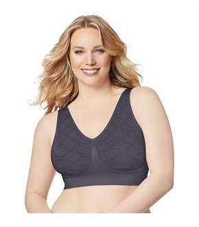 Just My Size Pure Comfort Pullover Wirefree Bra Tonal Diamond Pattern