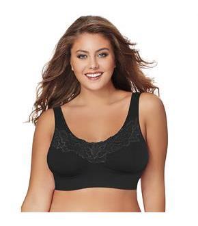 Just My Size Pure Comfort Wirefree Bra with Lace Trim & Back Close