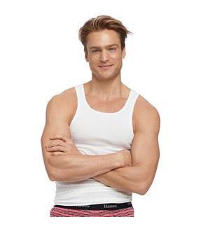 Hanes Men's TAGLESS ComfortSoft White A-Shirt 5-Pack (2X-3X)