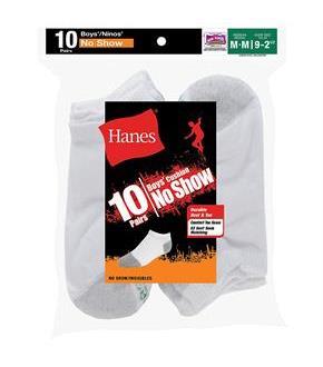 Hanes Boys' No-Show EZ Sort Socks 10-Pack