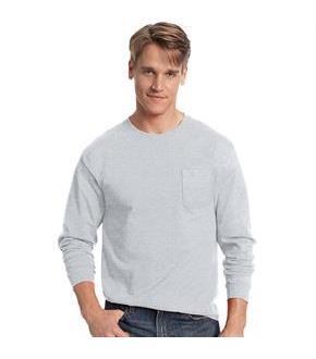 Hanes Men's TAGLESS Long-Sleeve T-Shirt with Pocket