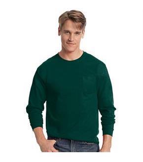 Hanes Men's TAGLESS Long-Sleeve T-Shirt with Pocket