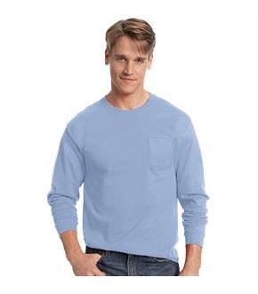 Hanes Men's TAGLESS Long-Sleeve T-Shirt with Pocket