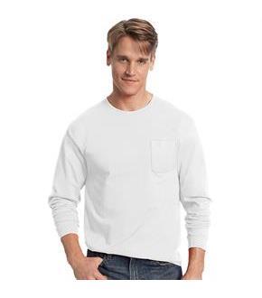 Hanes Men's TAGLESS Long-Sleeve T-Shirt with Pocket