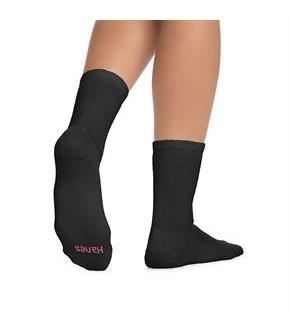 Hanes Cushioned Women's Crew Athletic Socks Extended Size 10-Pack