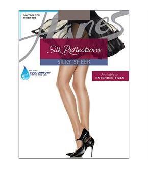 Hanes Silk Reflections Control Top Sheer Toe Pantyhose