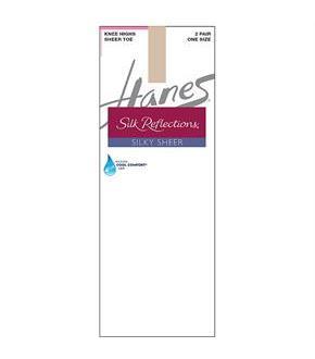 Hanes Silk Reflections Silky Sheer Knee Highs 2-Pack