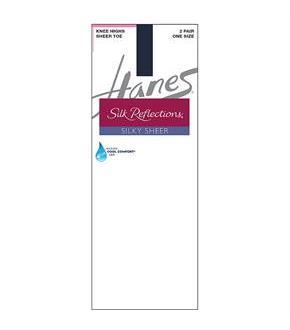 Hanes Silk Reflections Silky Sheer Knee Highs 2-Pack
