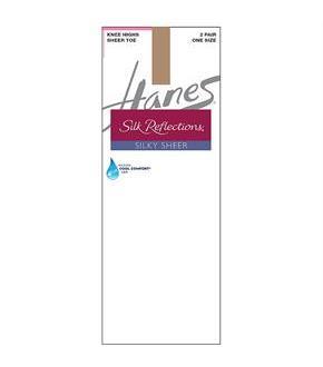 Hanes Silk Reflections Silky Sheer Knee Highs 2-Pack